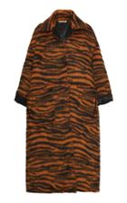 Bottega Veneta Zebra Stripe Oversized Fur-blend Coat