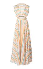 Leal Daccarett Arcoiris Striped Silk Dress