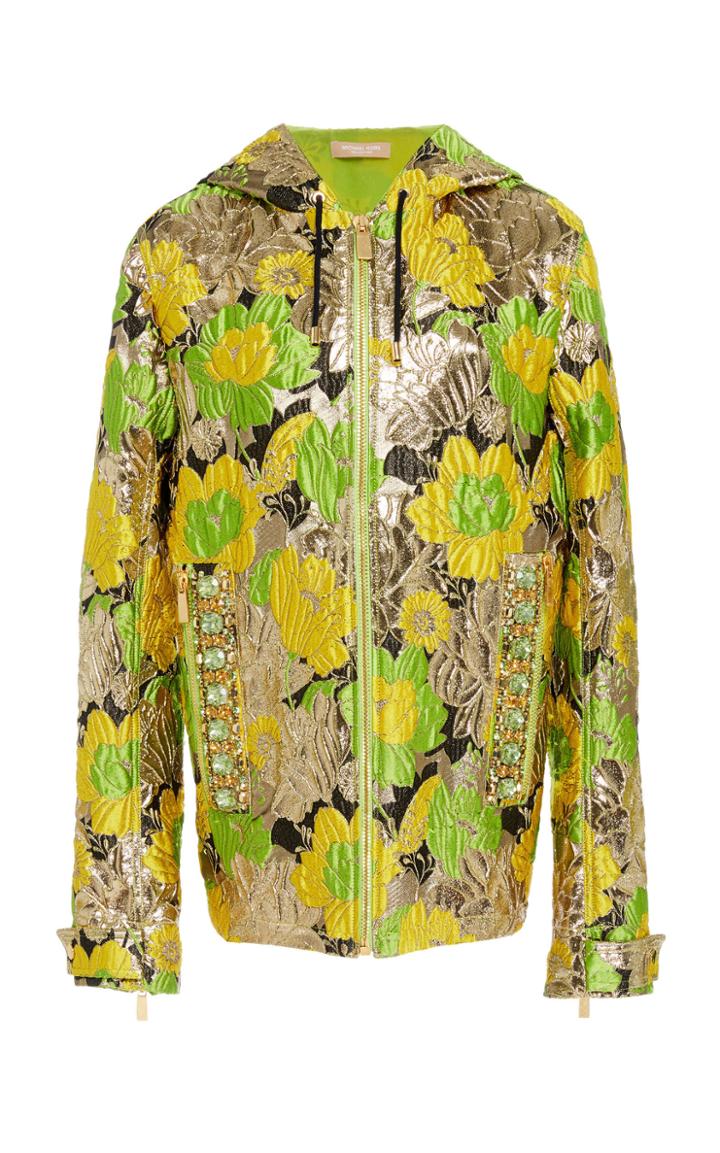 Michael Kors Collection Embroidered Pocket Brocade Scuba Jacket