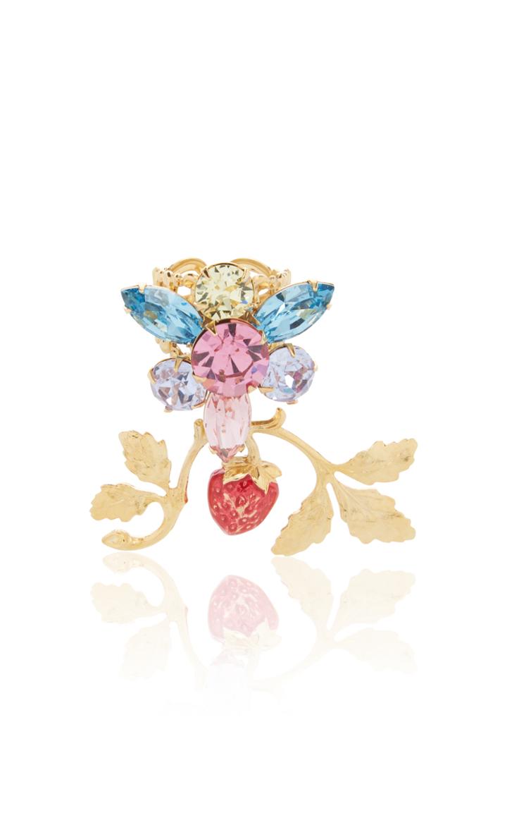 Rodarte Gold Strawberry And Swarovski Crystal Cluster Ring