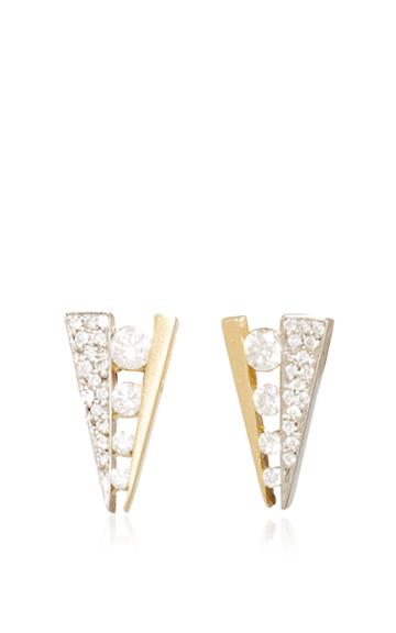 Paola Van Der Hulst Gold And Diamond Delta Stud Earrings