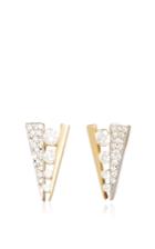 Paola Van Der Hulst Gold And Diamond Delta Stud Earrings