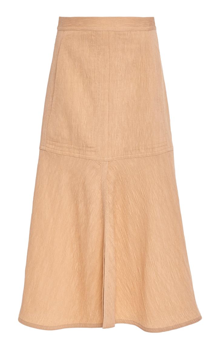 Moda Operandi Tibi Viscose Plisse Long Front Slit Flared Skirt Size: 00
