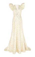 Andrew Gn Winged Sleeve Gown