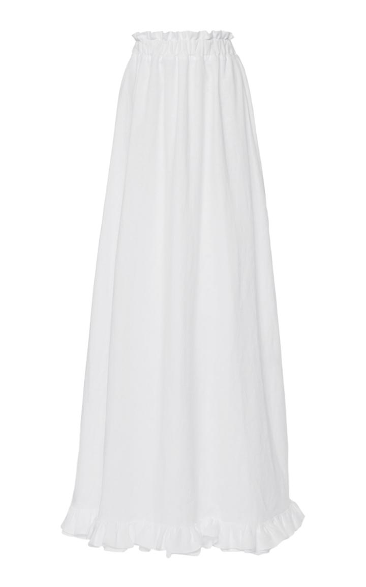 Moda Operandi White Story Anthea Linen Frill Skirt Size: 6
