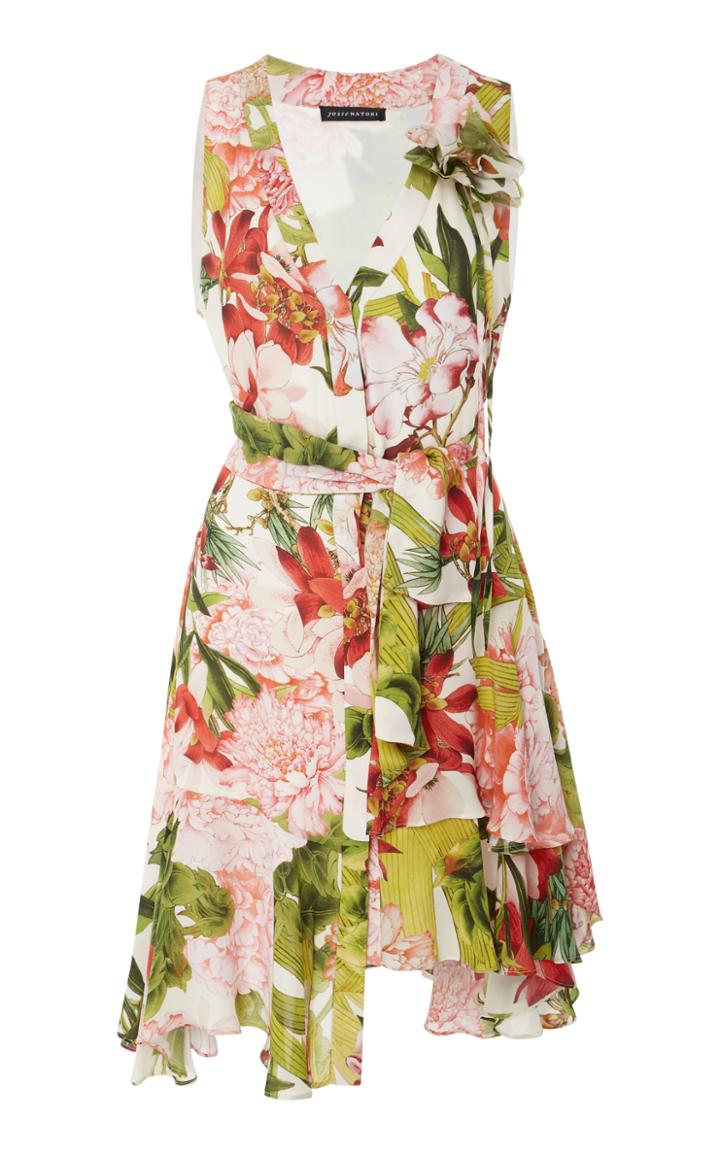 Josie Natori Floral Dress With Corsage