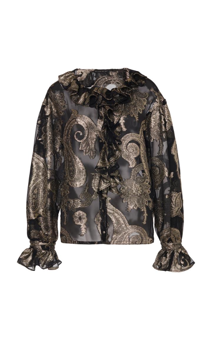 Etro Ruffled Silk-blend Fil Coup Blouse