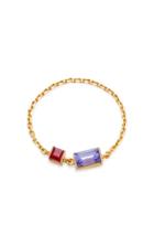Yi Collection 18k Gold Tanzanite And Ruby Chain Ring