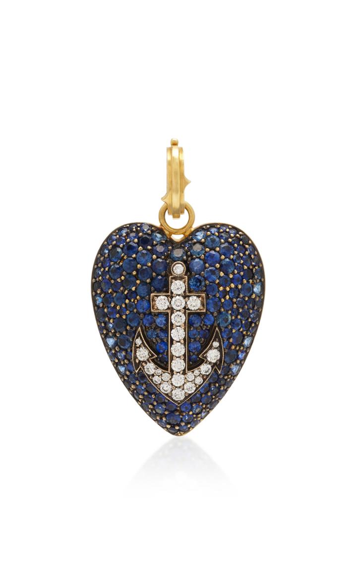 Sylva & Cie 18k Gold Sapphire And Diamond Pendant