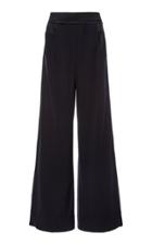 Brunello Cucinelli Satin-paneled Wool-blend Wide-leg Pants