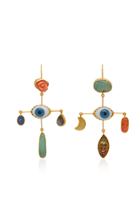 Grainne Morton Eye Cross Gold-tone Drop Earrings
