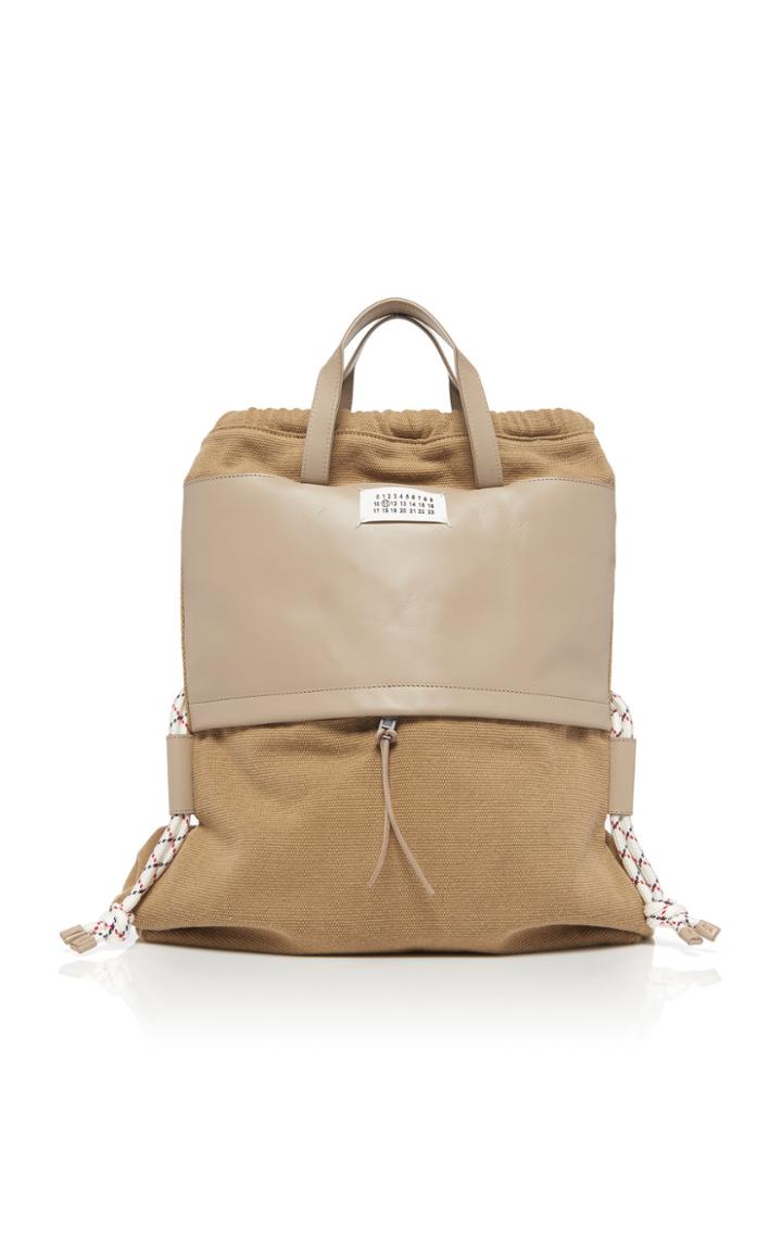 Maison Margiela Faux-leather And Canvas Convertible Backpack