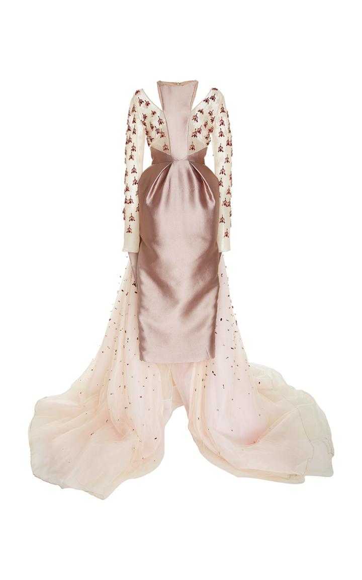 Bibhu Mohapatra Embroidered Gown With Train At Back