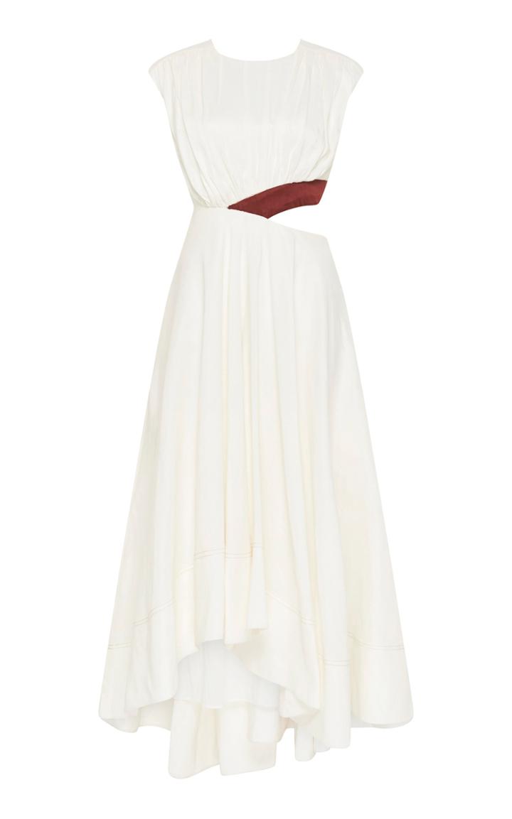 Moda Operandi Aje Reflection Cutout Linen-blend Midi Dress