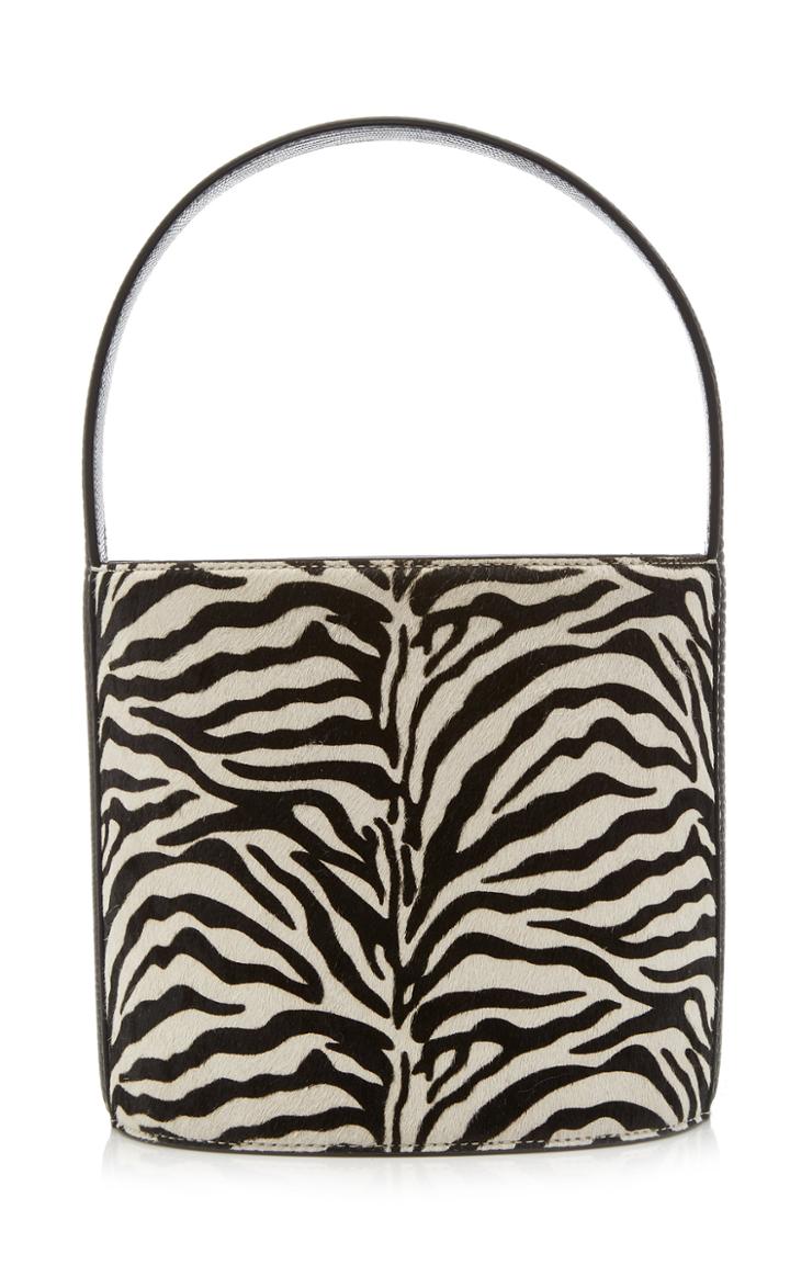 Staud Bissett Zebra Print Leather Bag