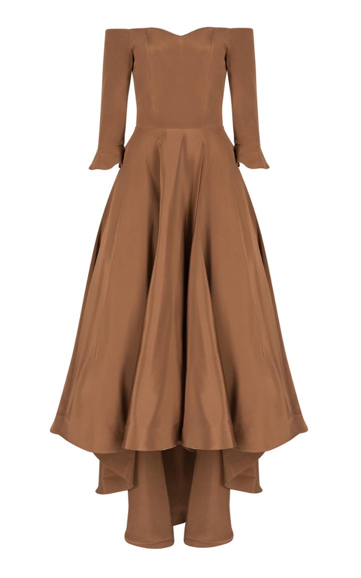 Bazza Alzouman Beatrice Silk Off Shoulder Gown