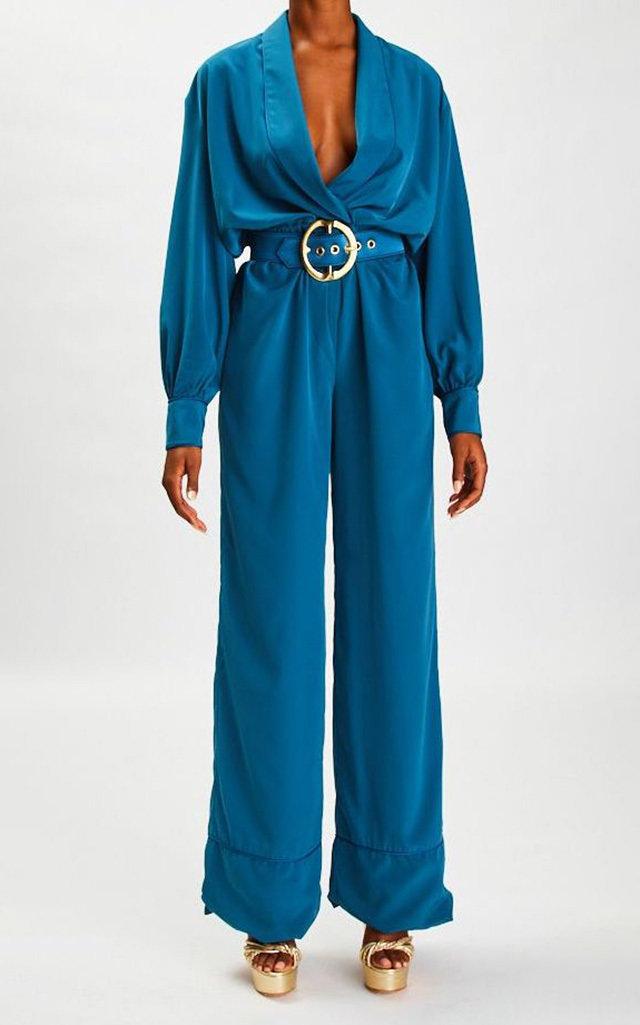Moda Operandi Sergio Hudson Shawl-lapel Crepe Jumpsuit