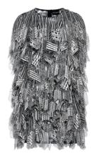 Moda Operandi Rahul Mishra Building Embroidered Fringed Silk Dress Size: 38
