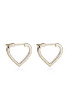 Noor Fares Anahata Pave Diamond Heart Hoop Earrings