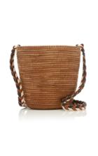 Cesta Collective Lunchpail Suede-trimmed Straw Shoulder Bag
