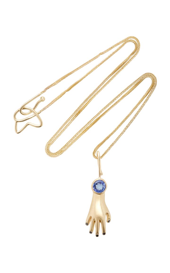 Pili Restrepo Ma Nos 10k Gold Tanzanite And Diamond Charm Necklace