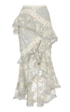 Zimmermann Lace-up Embroidered Silk-organza Skirt