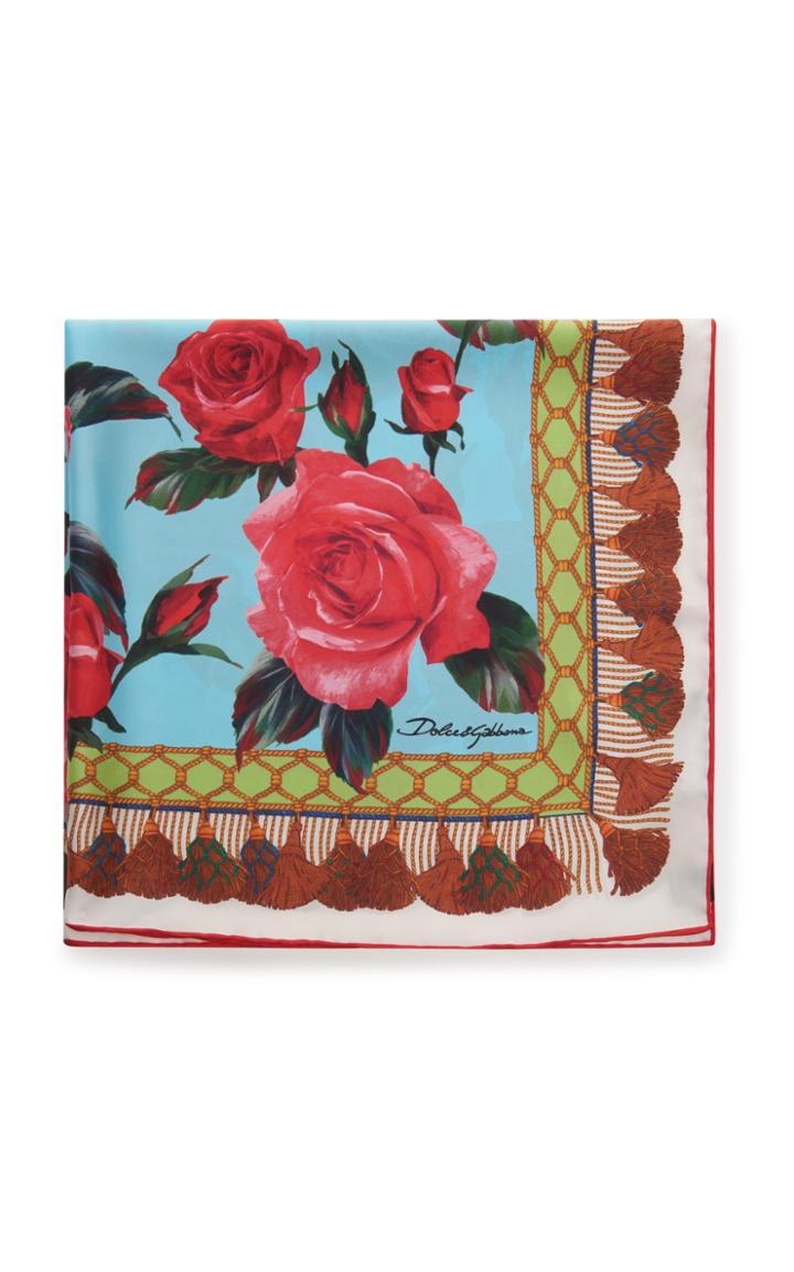 Dolce & Gabbana Roses Silk Twill Scarf