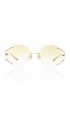 Gucci Rimless Round-frame Metal Sunglasses