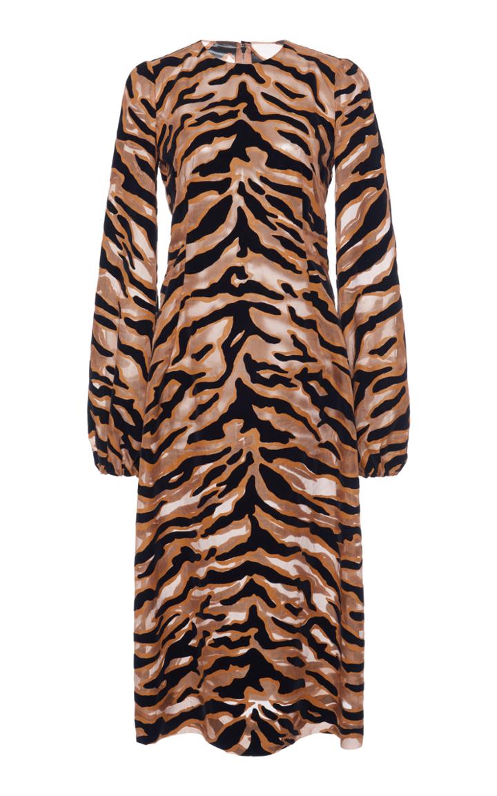 Moda Operandi Dolce & Gabbana Puff Sleeve Leopard Midi Dress Size: 38