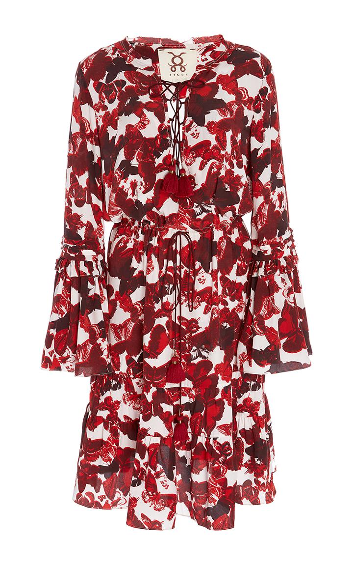 Figue Lace Up Floral Poet Dress