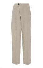 Moda Operandi Vince High-rise Cotton-linen Blend Straight-leg Trousers Size: 2