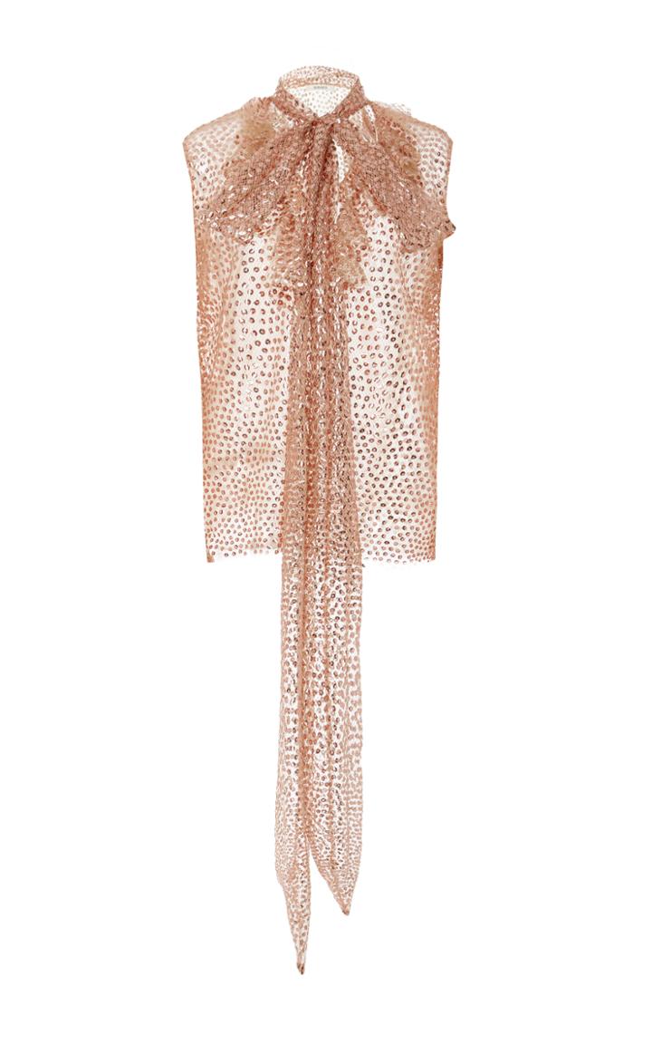 Rodarte Sequin Embellished Scarf Neck Top