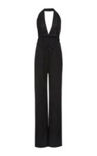 Ralph Lauren Clyde Satin-trimmed Wool-crepe Jumpsuit