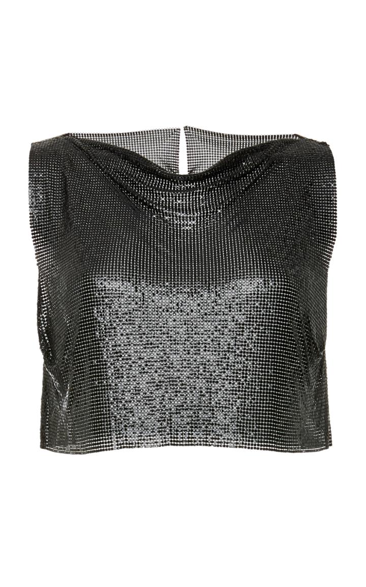 Fannie Schiavoni Cropped Metal Mesh Top