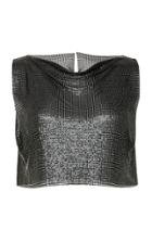 Fannie Schiavoni Cropped Metal Mesh Top