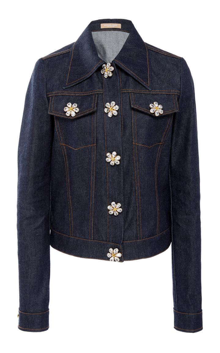 Michael Kors Collection Jewel Button Denim Jacket