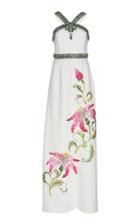 Andrew Gn Floral Embellished Halter Gown