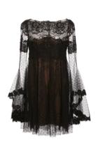 Marchesa Point D'espirit Tulle And Lace Mini Dress