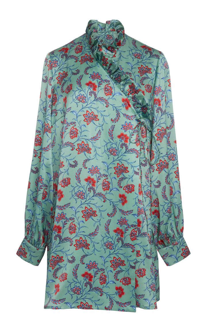 Seren London Minnie Printed Silk A-line Mini Dress