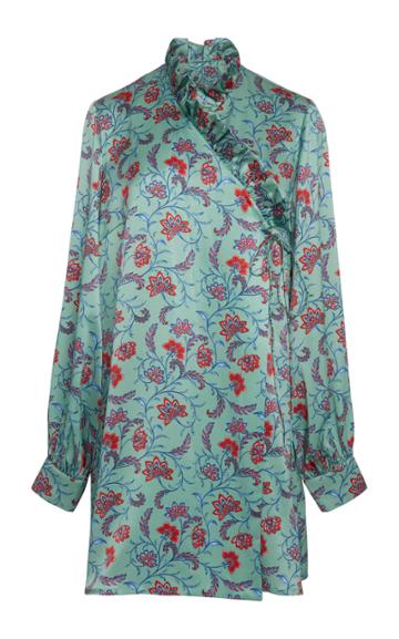 Seren London Minnie Printed Silk A-line Mini Dress