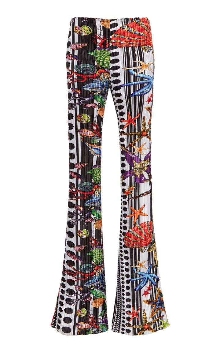 Moda Operandi Versace Printed Plisse Flared Pants