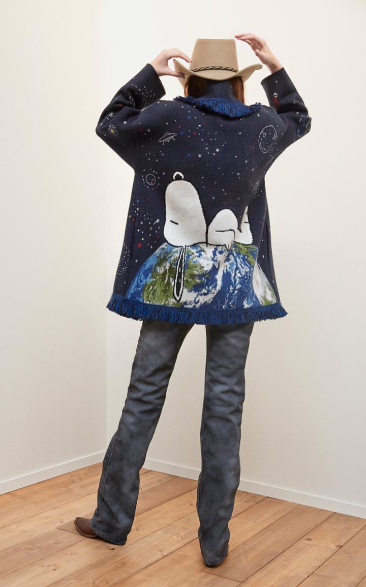 Moda Operandi Alanui Snoopy Space Out Fringed Jacquard-knit Wool-blend Cardigan