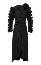 Moda Operandi Magda Butrym Siena Polka Dot Silk Ruffle-sleeve Midi Dress Size: 34