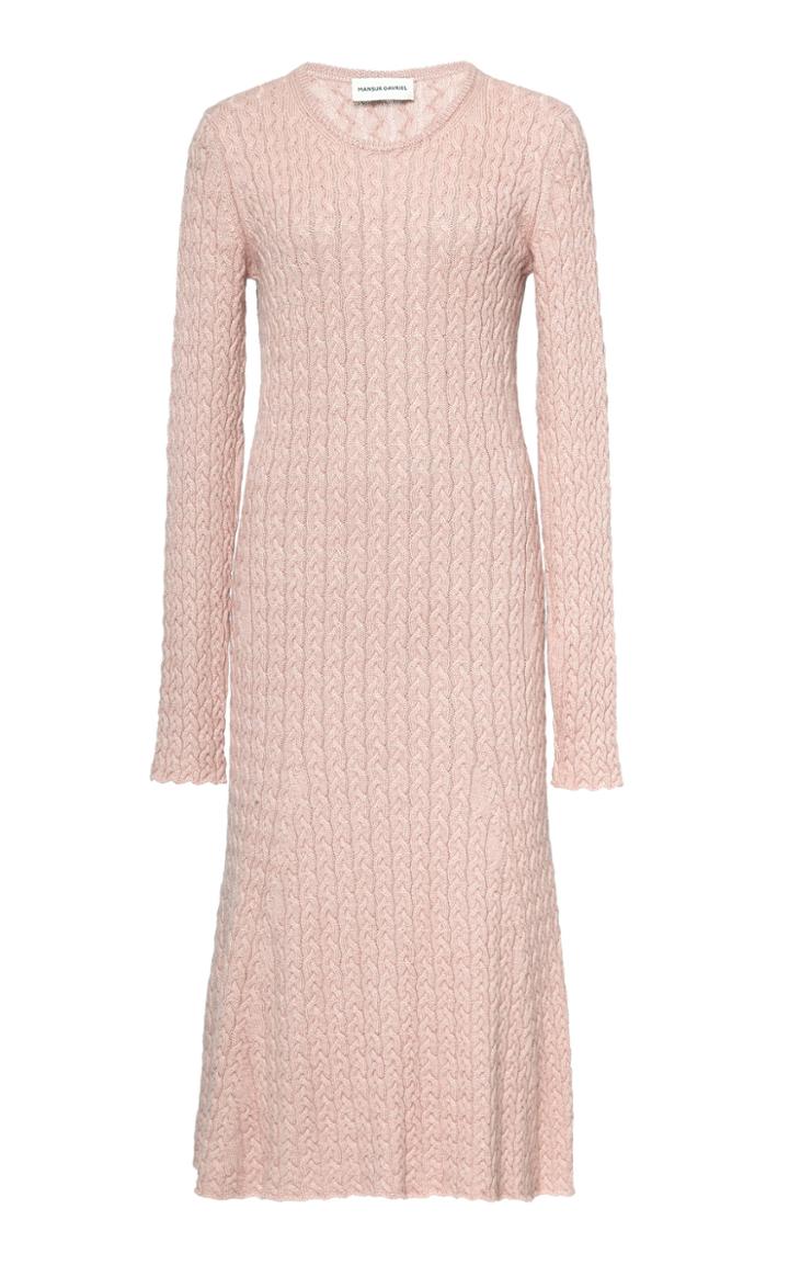 Mansur Gavriel Cableknit Knee-length Sweater Dress