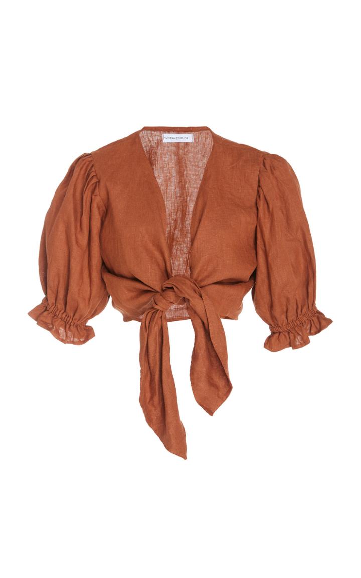 Faithfull Jamais Linen Wrap Crop Top