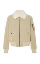 Yves Salomon Paris Fur-lined Gabardine Bomber Jacket