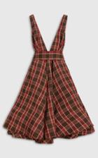 Moda Operandi Brock Collection Quesyn Bow-detailed Plaid Linen-blend Midi Dress
