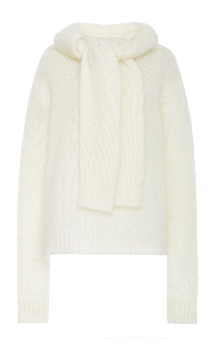 Rokh Tie-neck Stretch Wool-blend Sweater