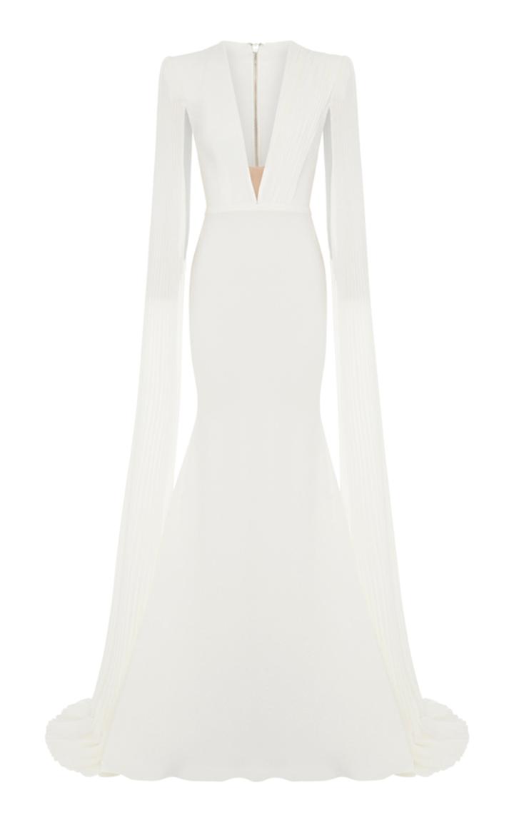 Alex Perry Clemence V-neck Long Sleeve Gown