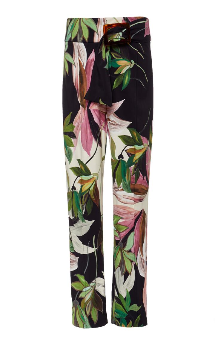 Christian Siriano Sashed Crepe De Chine Pants